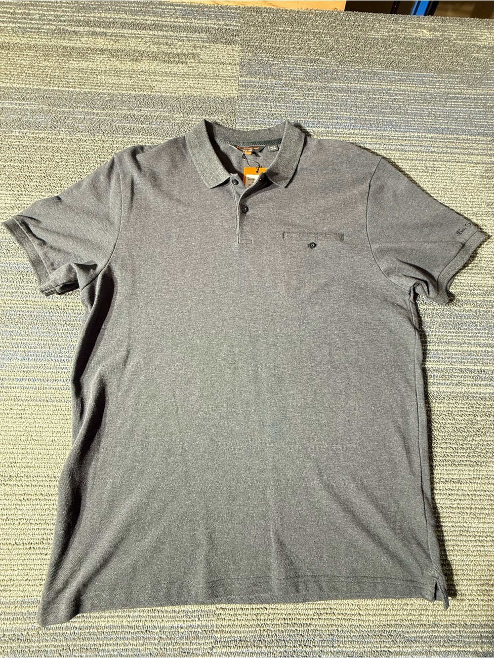 Ben Sherman Men's Charcoal Grey Polo with Button Chest Pocket